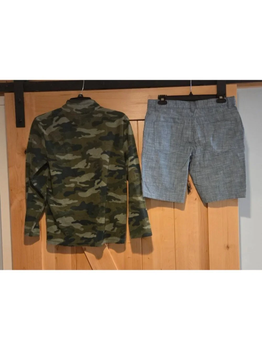 New! Boys 14 Childrens Place 1/4 Zip Camo Fleece Pullover & Cat Jack Blue Shorts